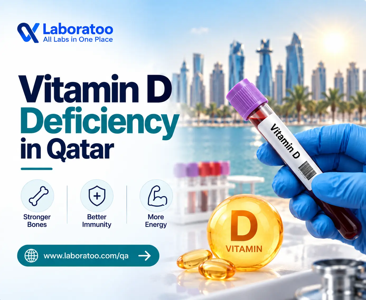 Vitamin D deficiency testing in Qatar at a modern medical laboratory