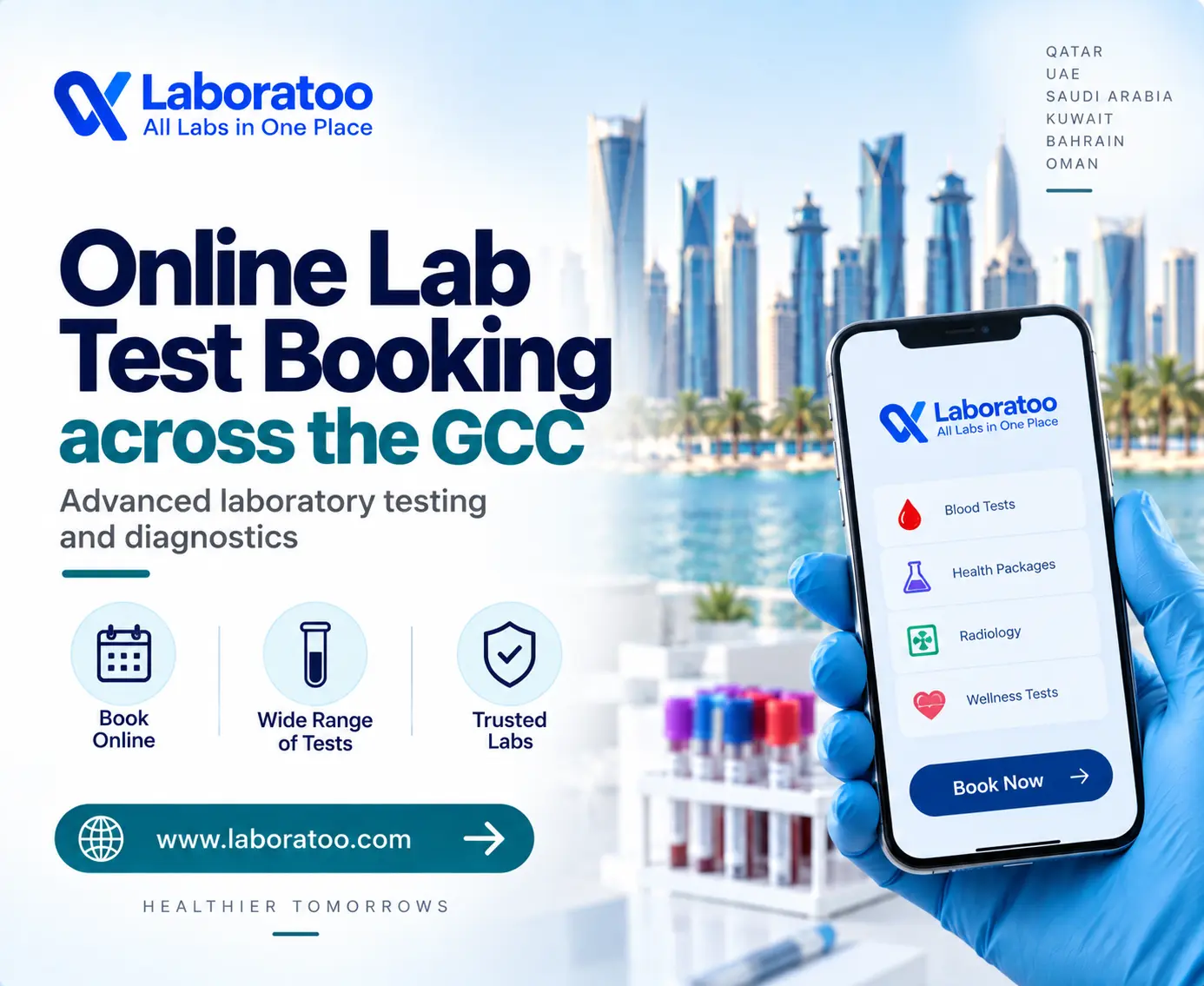 Online lab test booking across the GCC with advanced laboratory testing and diagnostics